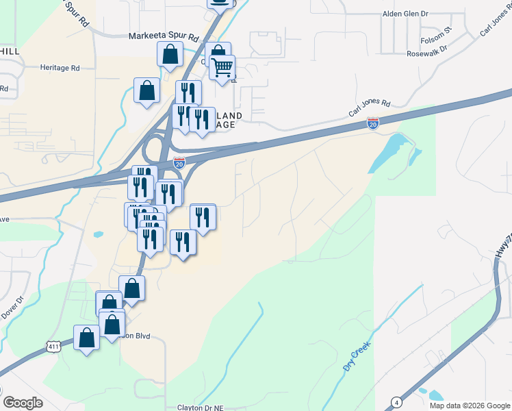 map of restaurants, bars, coffee shops, grocery stores, and more near 4028 Ashley Drive in Leeds