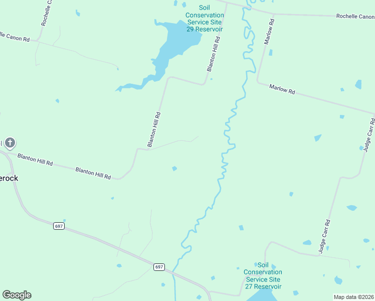 map of restaurants, bars, coffee shops, grocery stores, and more near 828 Blanton Hill Road in Whitewright