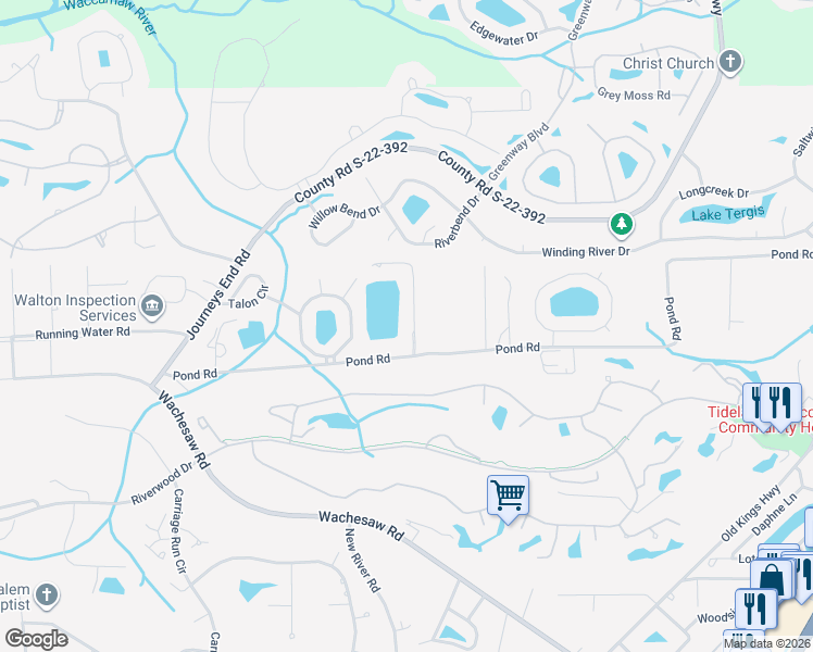 map of restaurants, bars, coffee shops, grocery stores, and more near 15 Isle Of Palms Drive in Murrells Inlet