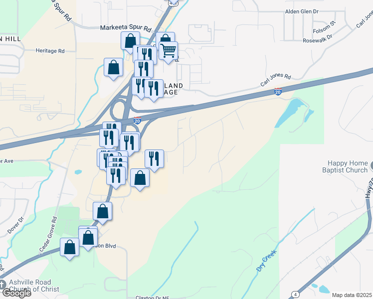 map of restaurants, bars, coffee shops, grocery stores, and more near 2013 Weaver Way in Leeds