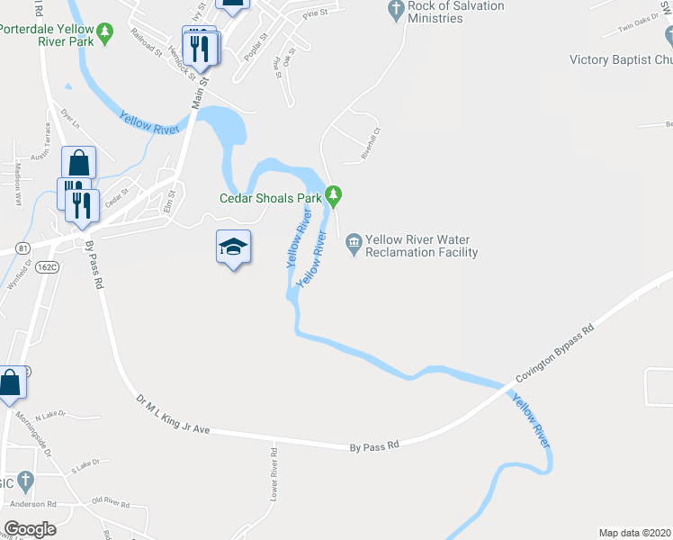 map of restaurants, bars, coffee shops, grocery stores, and more near 90 River Front Road in Covington