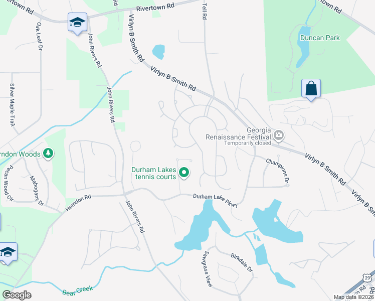 map of restaurants, bars, coffee shops, grocery stores, and more near 76 Black Diamond Drive in Fairburn