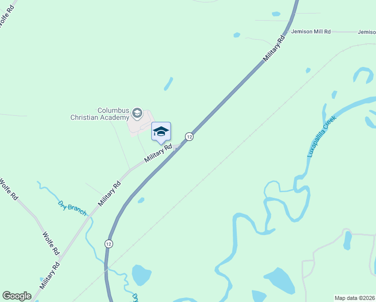 map of restaurants, bars, coffee shops, grocery stores, and more near 6518 Mississippi 12 in Steens