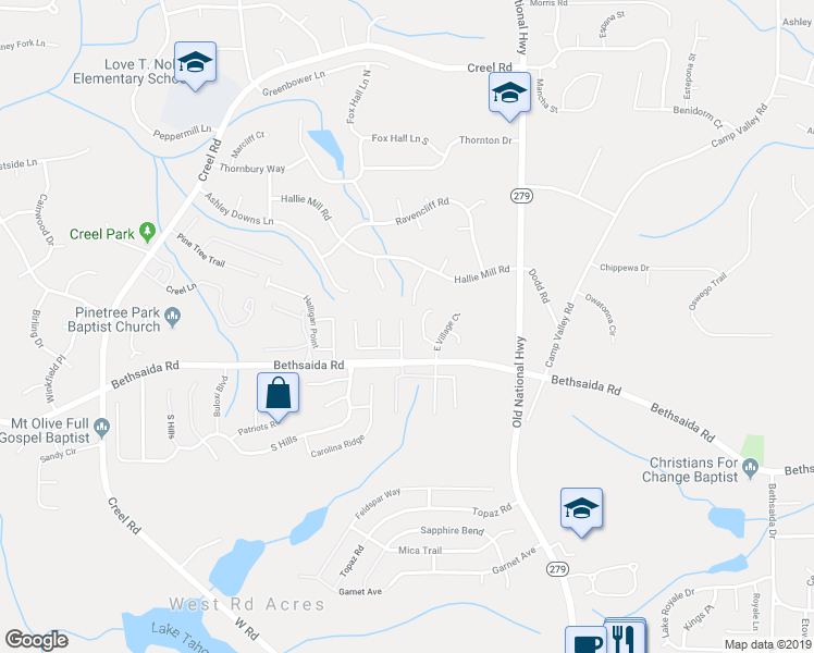 map of restaurants, bars, coffee shops, grocery stores, and more near in South Fulton