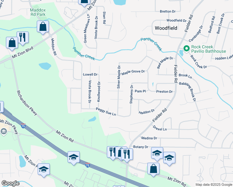 map of restaurants, bars, coffee shops, grocery stores, and more near 2768 Caribou Court in Morrow