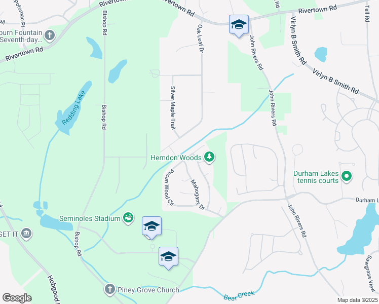 map of restaurants, bars, coffee shops, grocery stores, and more near 570 Cherry Branch Lane in Fairburn