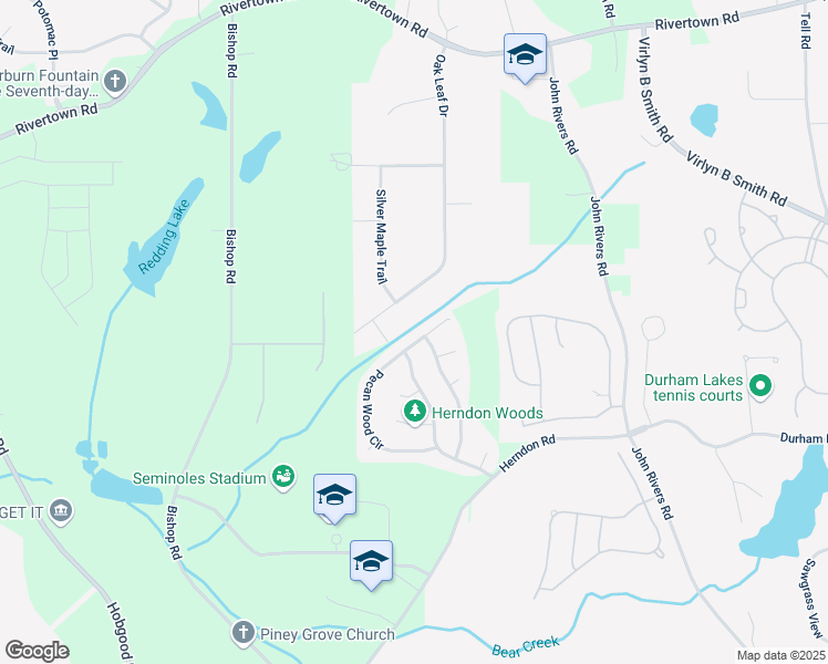 map of restaurants, bars, coffee shops, grocery stores, and more near 570 Cherry Branch Lane in Fairburn