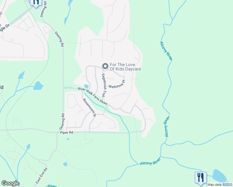 map of restaurants, bars, coffee shops, grocery stores, and more near 60 Bunting Place in Covington