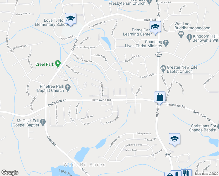map of restaurants, bars, coffee shops, grocery stores, and more near 7034 Galloway Point in Riverdale