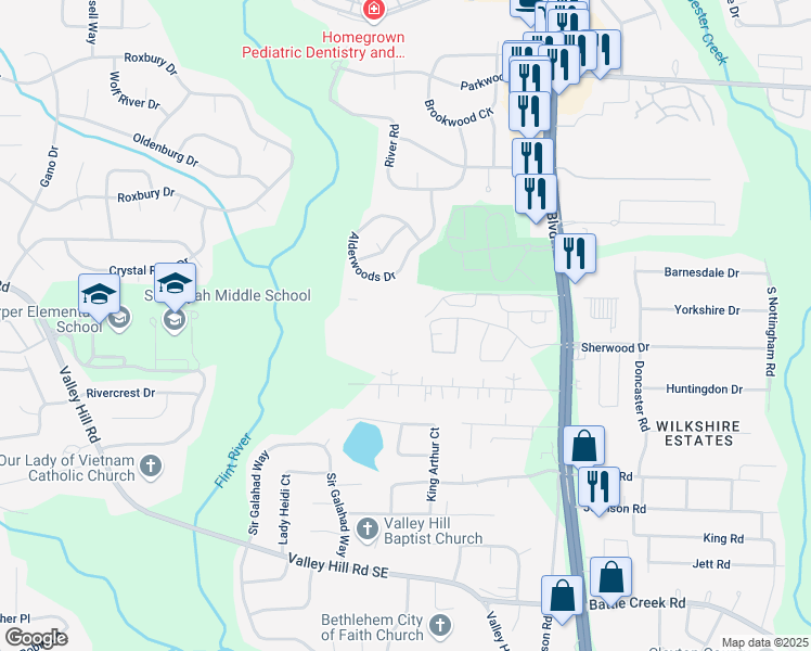 map of restaurants, bars, coffee shops, grocery stores, and more near 2204 Summercourt Drive in Jonesboro