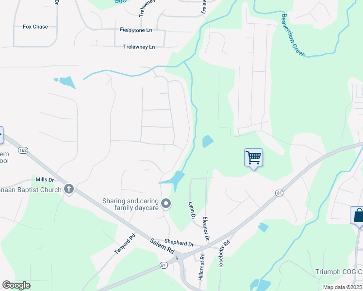 map of restaurants, bars, coffee shops, grocery stores, and more near 195 Sunflower Lane in Covington