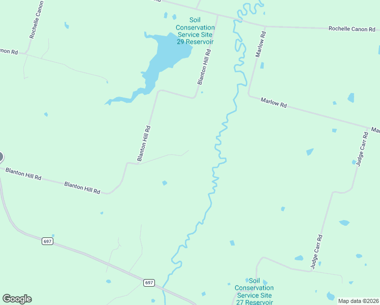 map of restaurants, bars, coffee shops, grocery stores, and more near 828 Blanton Hill Road in Whitewright