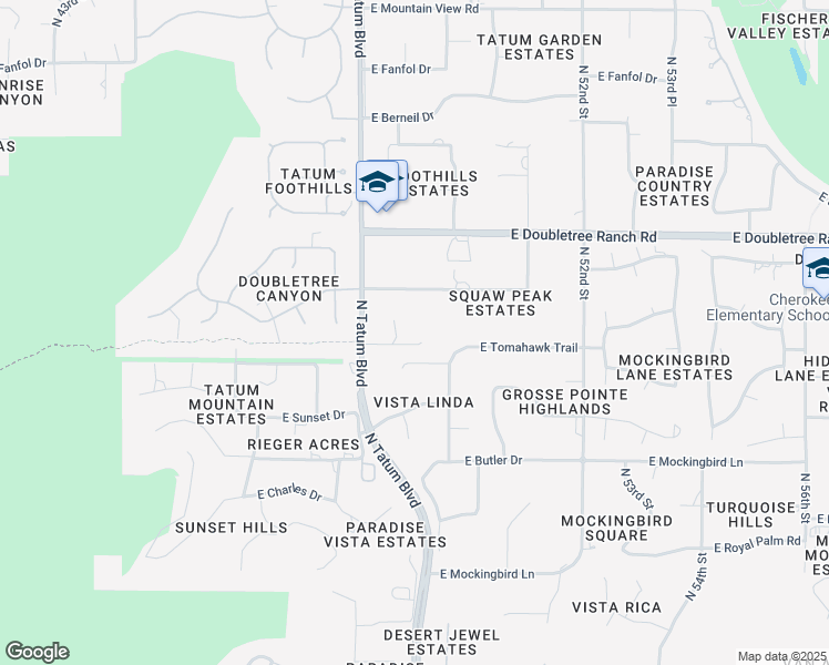 map of restaurants, bars, coffee shops, grocery stores, and more near in Paradise Valley