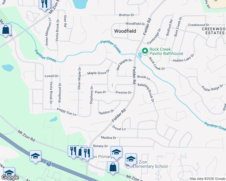 map of restaurants, bars, coffee shops, grocery stores, and more near 2900 Ann Marie Lane in Rex