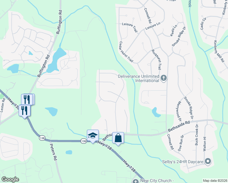 map of restaurants, bars, coffee shops, grocery stores, and more near 220 Imad Court in Fairburn