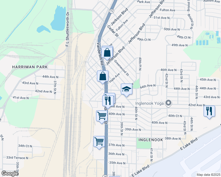 map of restaurants, bars, coffee shops, grocery stores, and more near 3808 43rd Avenue North in Birmingham