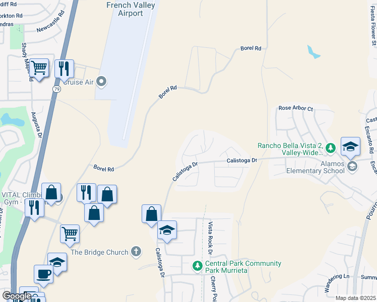 map of restaurants, bars, coffee shops, grocery stores, and more near 30644 Belmont Heights in Murrieta