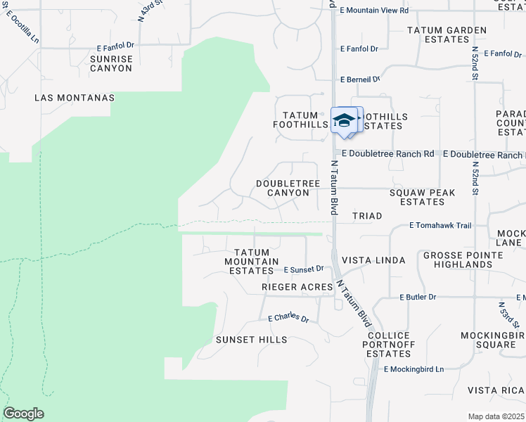 map of restaurants, bars, coffee shops, grocery stores, and more near 4501 East Horseshoe Road in Phoenix