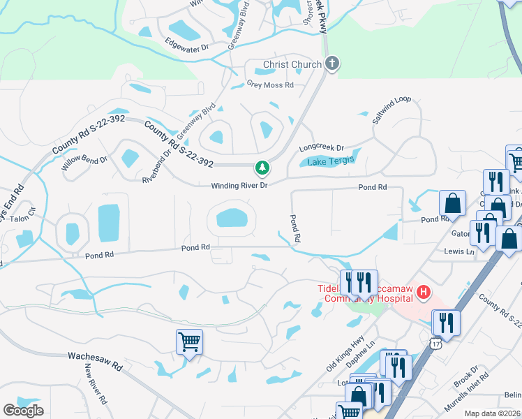 map of restaurants, bars, coffee shops, grocery stores, and more near 285 Hyacinth Loop in Murrells Inlet