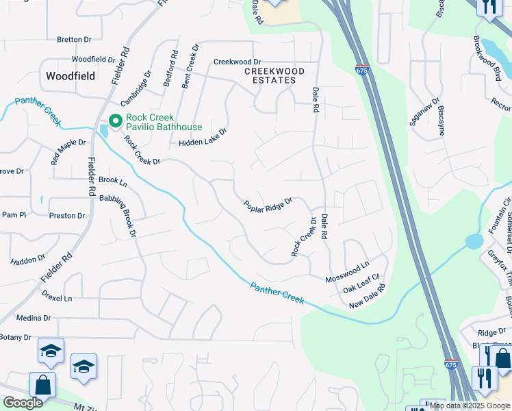 map of restaurants, bars, coffee shops, grocery stores, and more near 3336 Poplar Ridge Drive in Rex