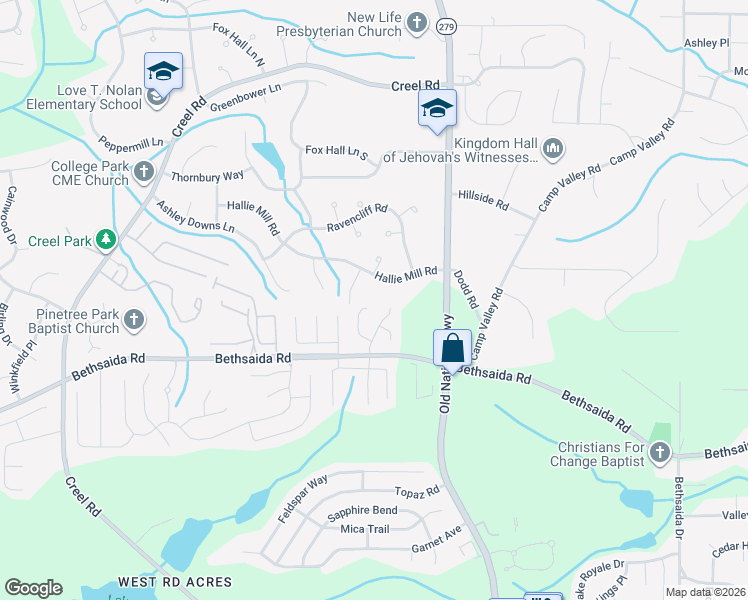 map of restaurants, bars, coffee shops, grocery stores, and more near 205 West Village Court in Riverdale