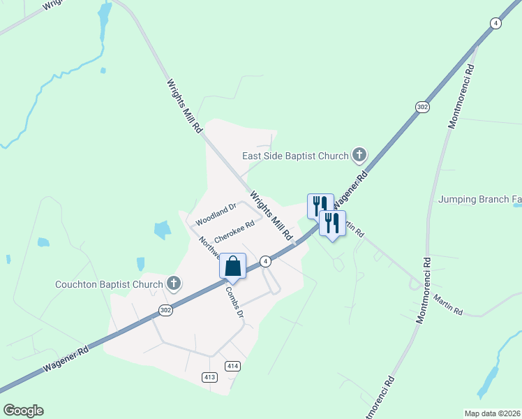 map of restaurants, bars, coffee shops, grocery stores, and more near 1135 Wrights Mill Road in Aiken