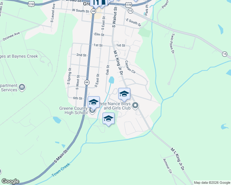 map of restaurants, bars, coffee shops, grocery stores, and more near 108 Rachel Street in Greensboro