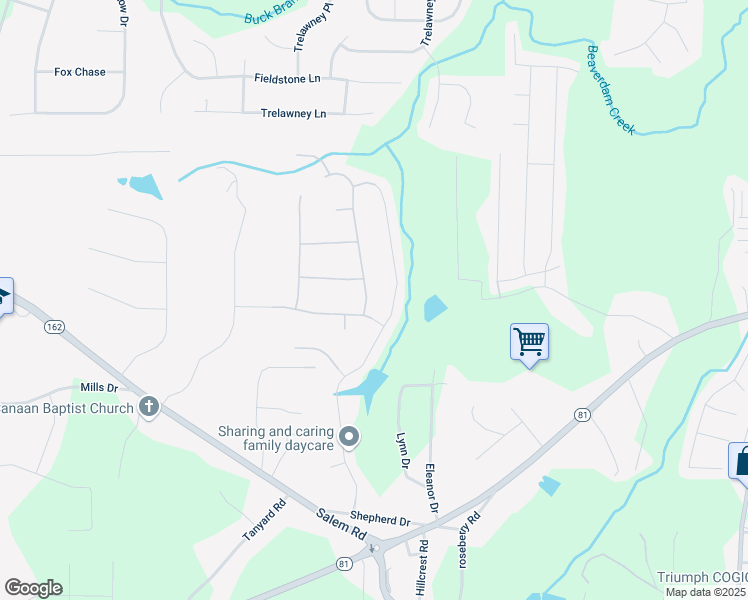 map of restaurants, bars, coffee shops, grocery stores, and more near 20 Randy Trace in Covington