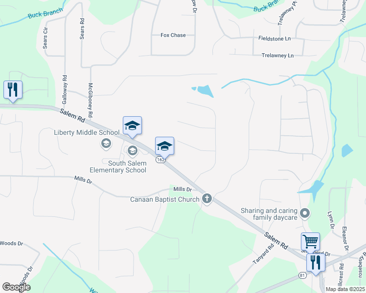 map of restaurants, bars, coffee shops, grocery stores, and more near 75 Linsley Way in Covington