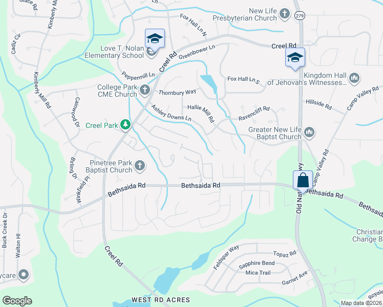 map of restaurants, bars, coffee shops, grocery stores, and more near 2756 Halligan Point in Riverdale