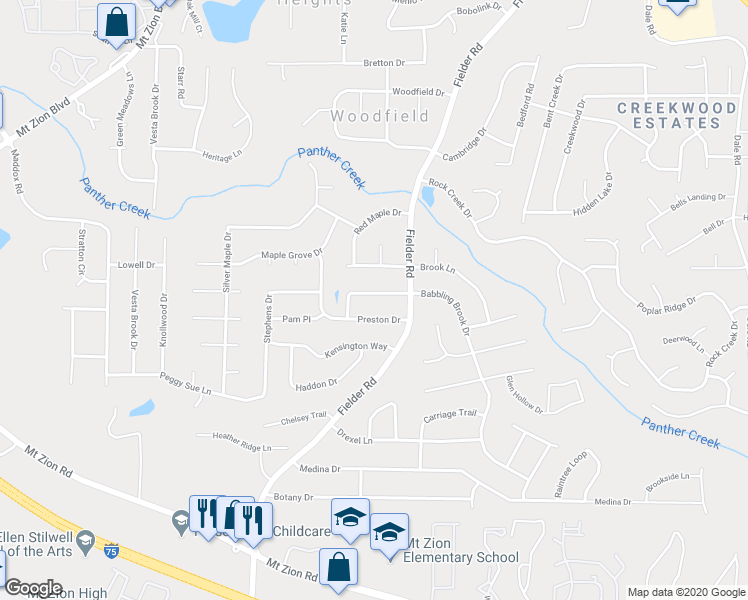 map of restaurants, bars, coffee shops, grocery stores, and more near 2951 Ann Marie Lane in Rex
