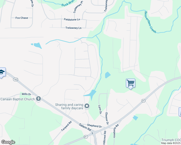 map of restaurants, bars, coffee shops, grocery stores, and more near 20 Randy Trace in Covington