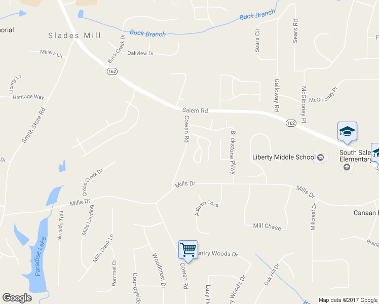 map of restaurants, bars, coffee shops, grocery stores, and more near 105 Cowan Road in Covington