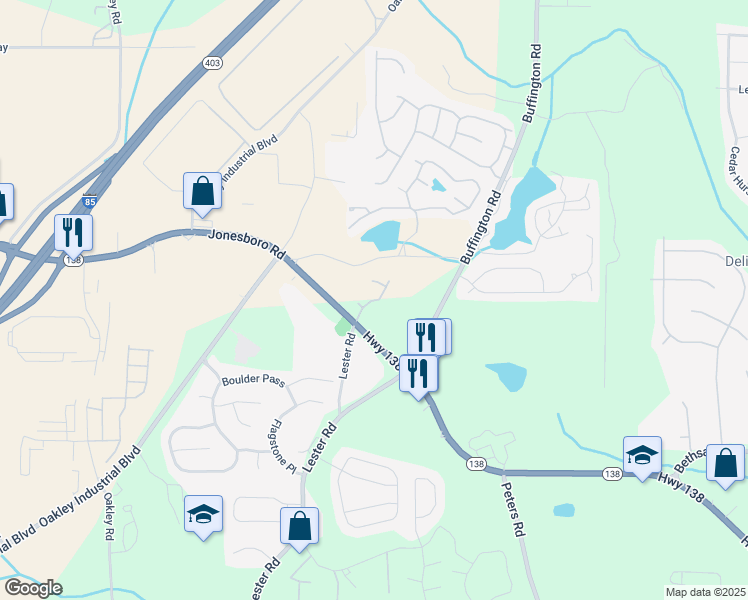 map of restaurants, bars, coffee shops, grocery stores, and more near 4065 Jonesboro Road in Union City