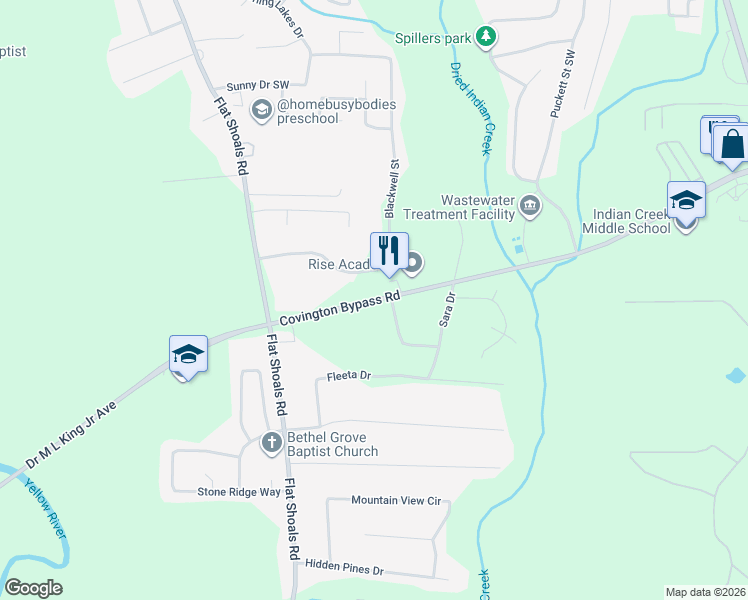 map of restaurants, bars, coffee shops, grocery stores, and more near 11422 Doctor Martin Luther King Junior Avenue in Covington