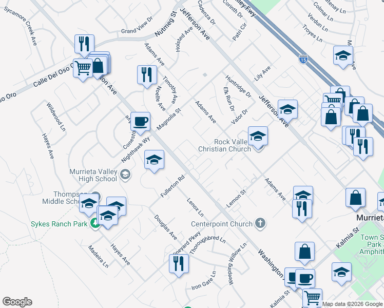 map of restaurants, bars, coffee shops, grocery stores, and more near in Murrieta