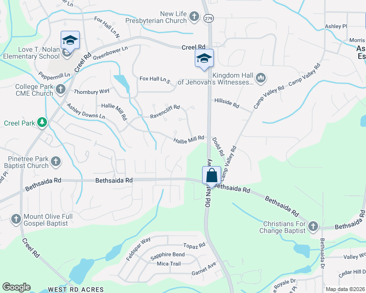 map of restaurants, bars, coffee shops, grocery stores, and more near 7075 East Village Court in Riverdale