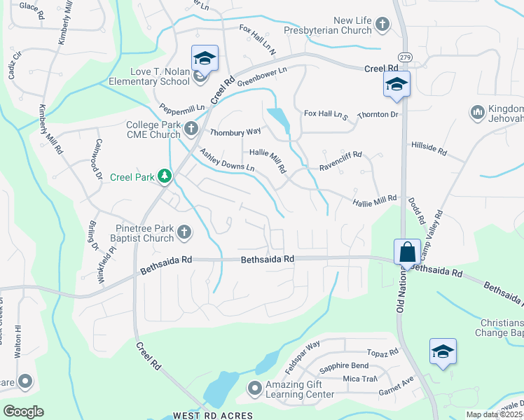 map of restaurants, bars, coffee shops, grocery stores, and more near 2731 Haligan Point in Riverdale