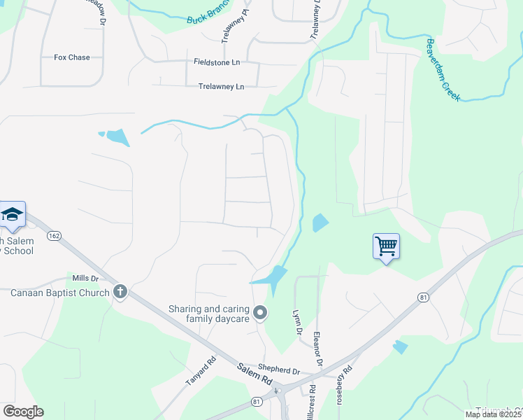 map of restaurants, bars, coffee shops, grocery stores, and more near 25 Michelle Way in Covington
