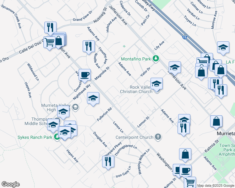 map of restaurants, bars, coffee shops, grocery stores, and more near in Murrieta