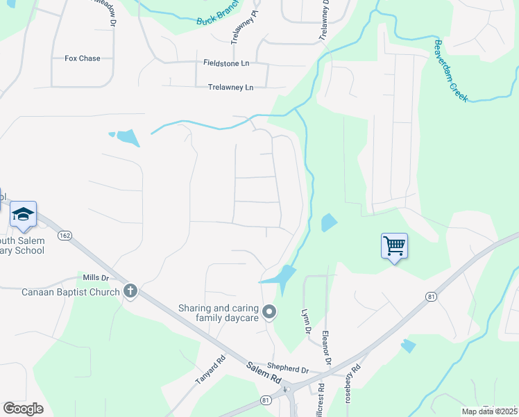 map of restaurants, bars, coffee shops, grocery stores, and more near 45 Michelle Way in Covington