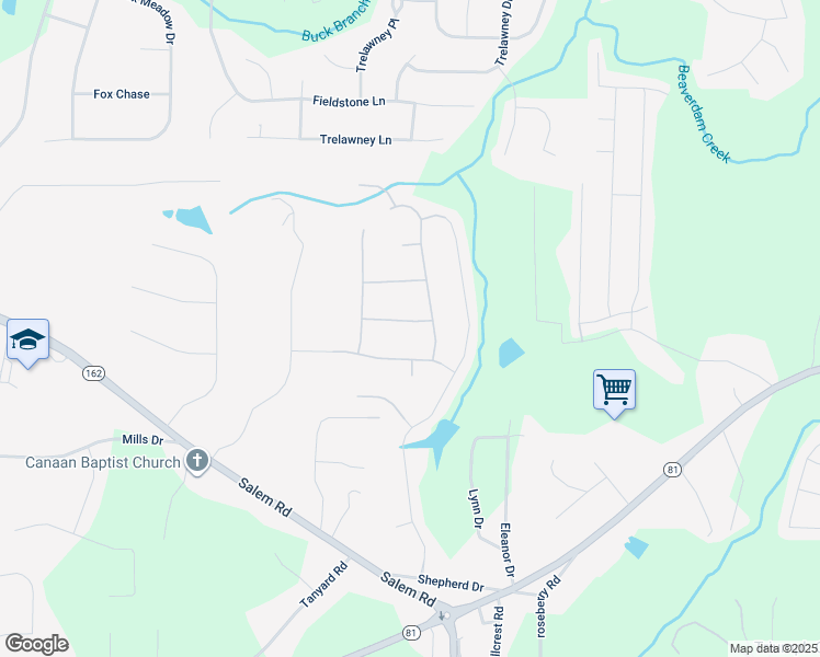 map of restaurants, bars, coffee shops, grocery stores, and more near 35 Michelle Way in Covington