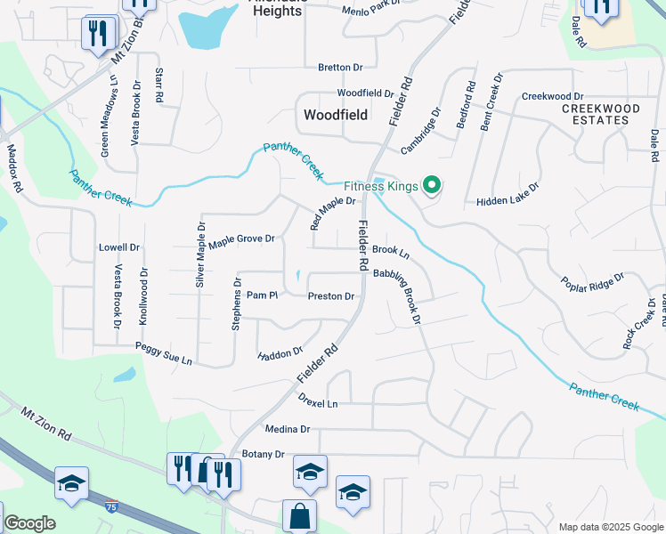 map of restaurants, bars, coffee shops, grocery stores, and more near 2954 Ann Marie Lane in Rex