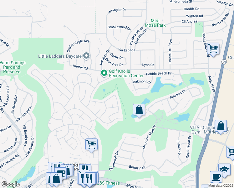 map of restaurants, bars, coffee shops, grocery stores, and more near 38190 Camino Cinife in Murrieta