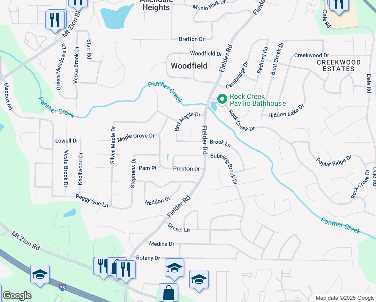 map of restaurants, bars, coffee shops, grocery stores, and more near 2954 Ann Marie Lane in Rex