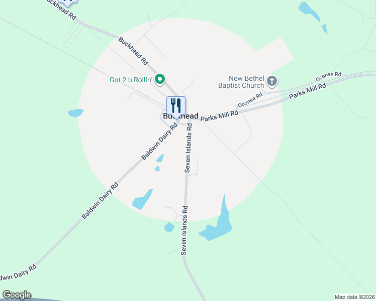 map of restaurants, bars, coffee shops, grocery stores, and more near Seven Islands Road in Buckhead