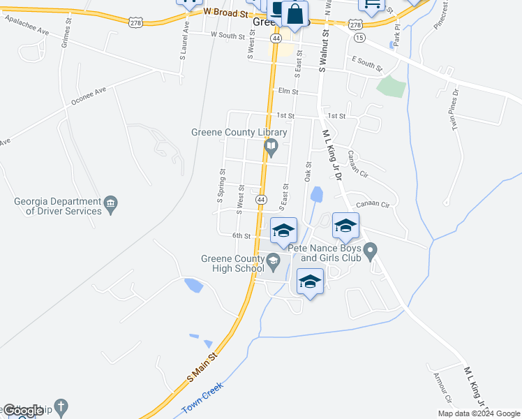 map of restaurants, bars, coffee shops, grocery stores, and more near 102 5th Street in Greensboro