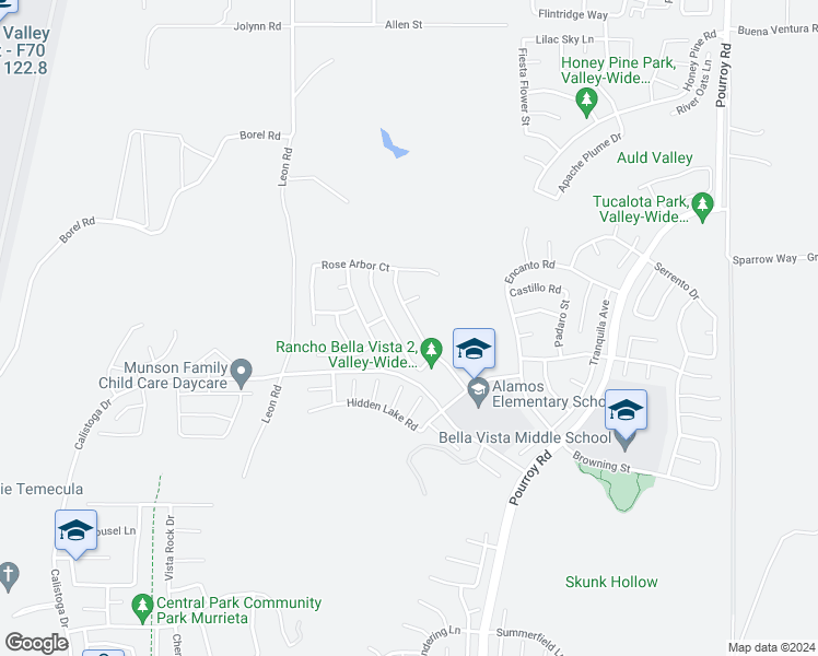 map of restaurants, bars, coffee shops, grocery stores, and more near 38119 Spring Canyon Drive in Murrieta