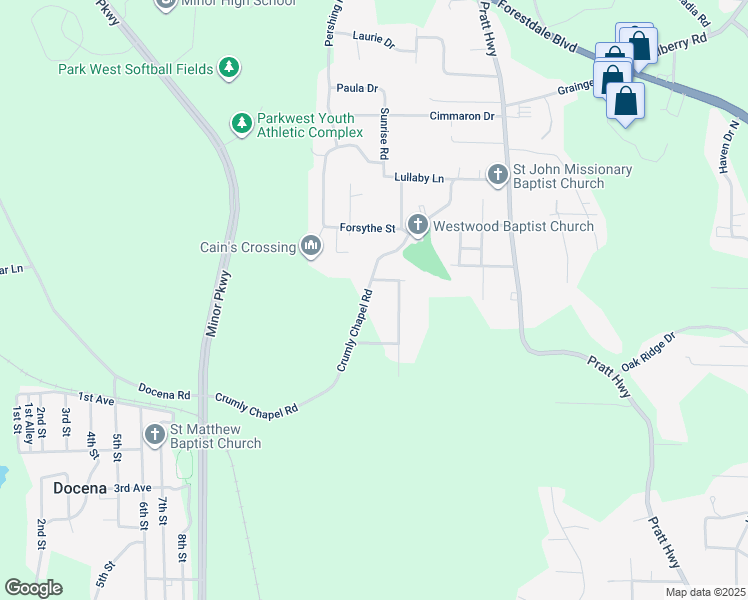 map of restaurants, bars, coffee shops, grocery stores, and more near 464 Crumly Chapel Road in Birmingham