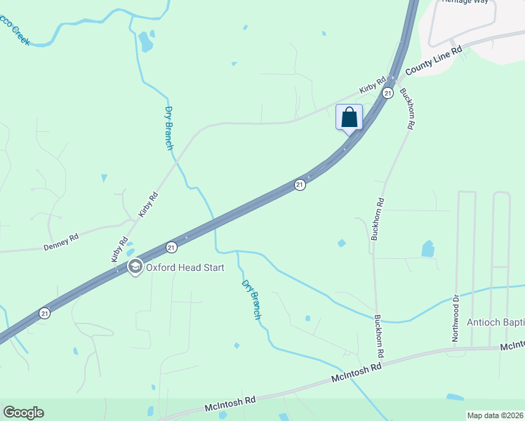 map of restaurants, bars, coffee shops, grocery stores, and more near 49720 Alabama 21 in Munford
